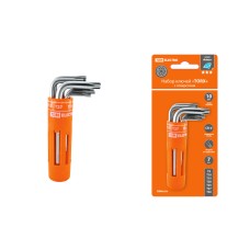 Набор ключей “TORX” с отверстием 7 шт: T9-T30 (круглый держатель в блистере), CR-V сталь “Алмаз” TDM